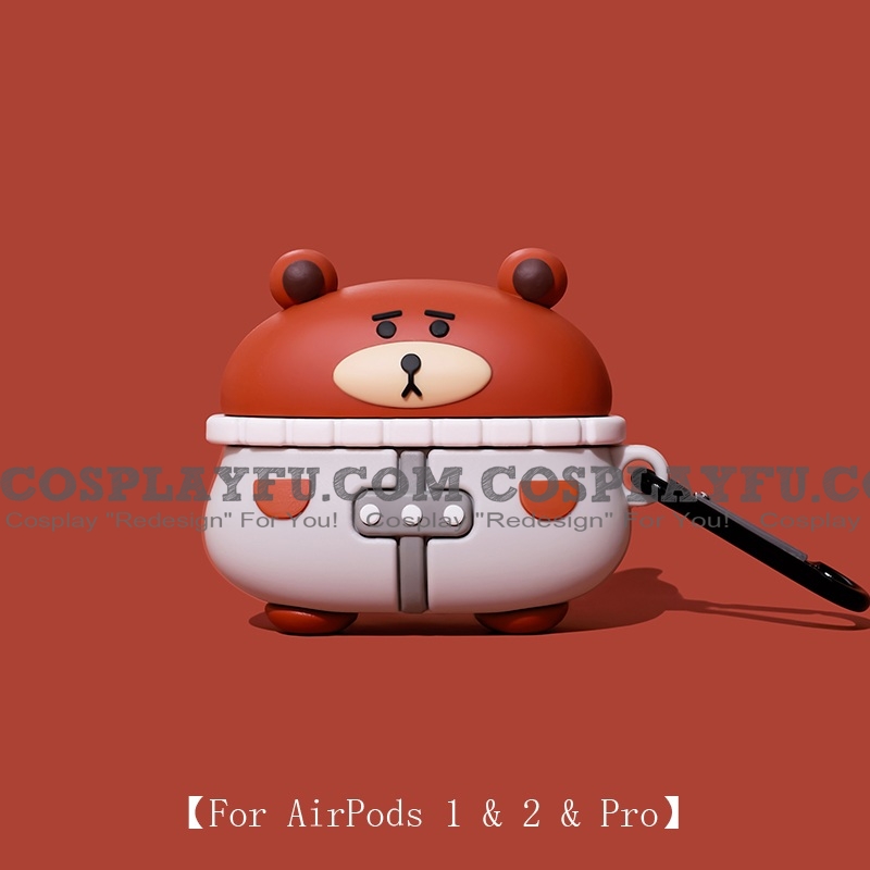 Cute 갈색 Space Bear | Airpod Case | Silicone Case for Apple AirPods 1, 2, Pro 코스프레